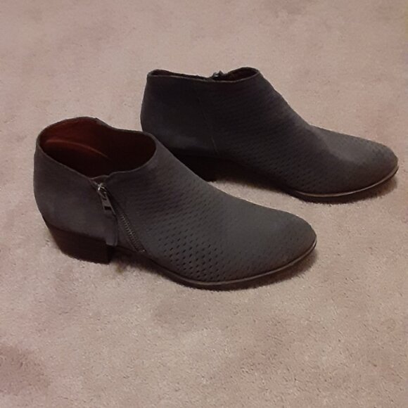 Lucky Brand Grey Perforated Suede Basel Bootie - Picture 1 of 6